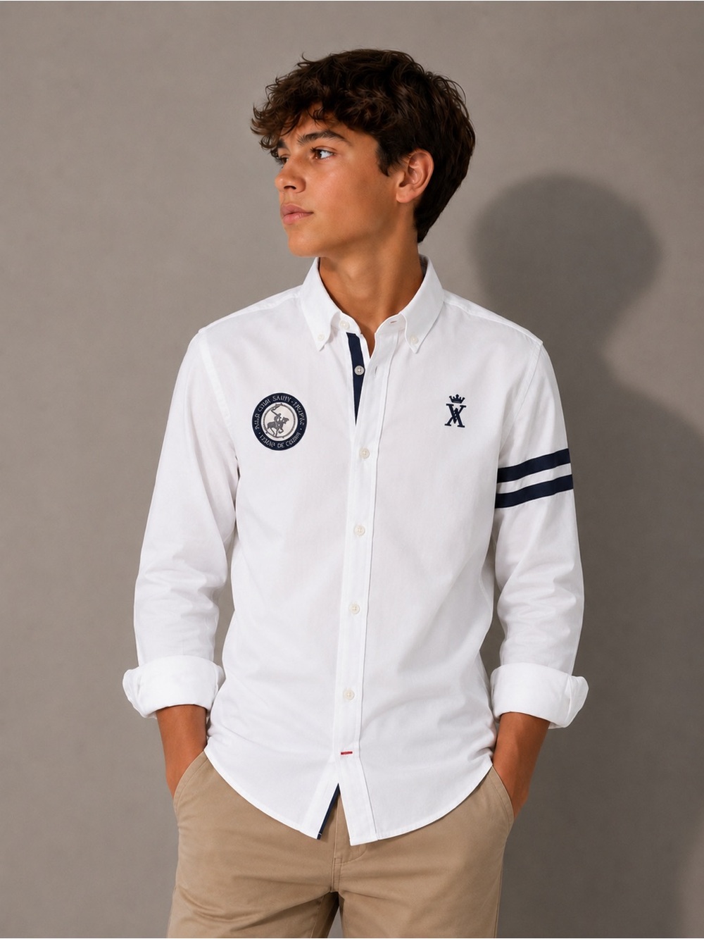 Shirt button down 14T white collection Saint Tropez Vicomte A White